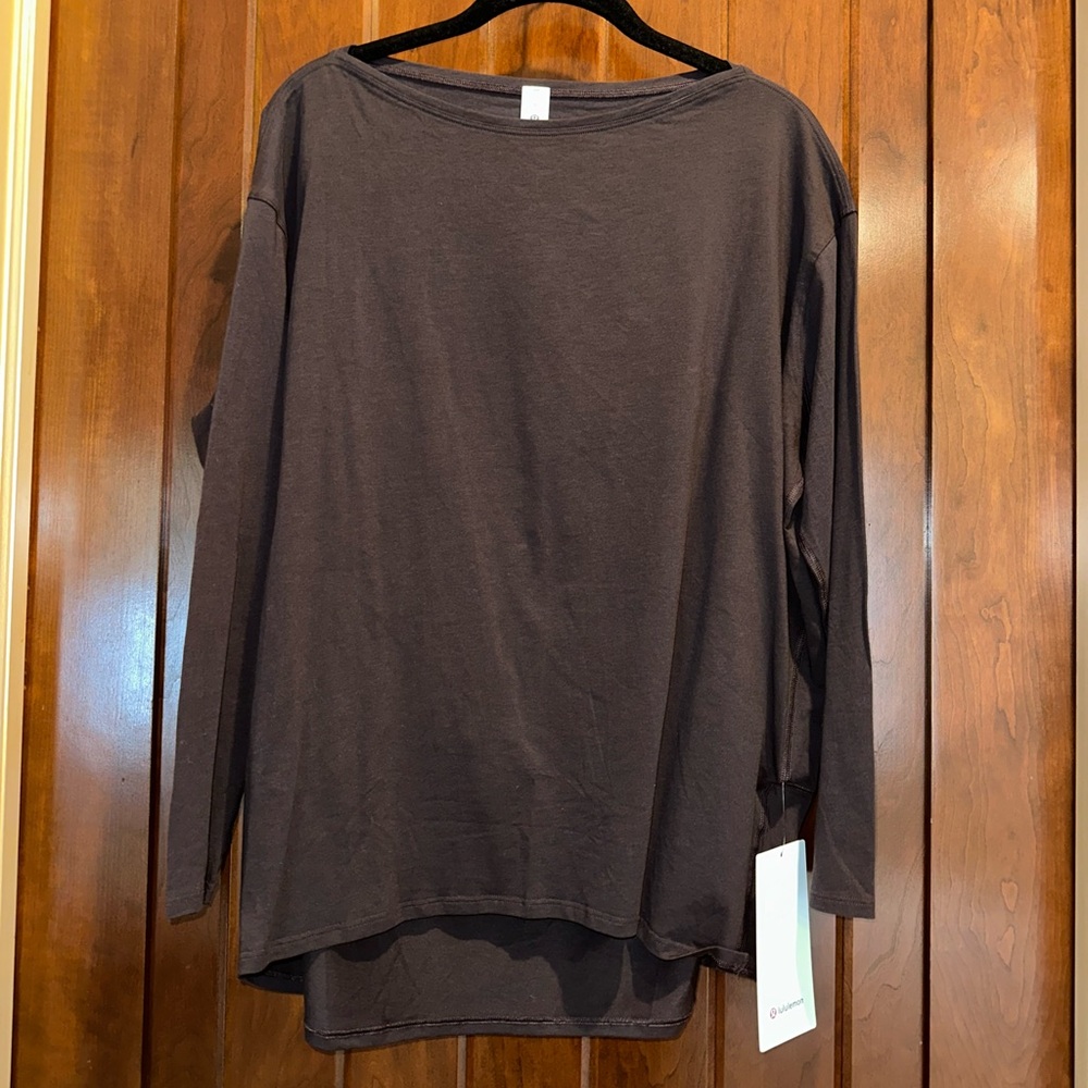 Lululemon Back in Action Long Sleeve Top in Sequoia Brown Size 8 NEW WITH TAGS